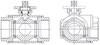 Кран шаровой трехходовой КПР-Т3 с электроприводом 50 =24 В